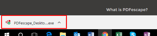 Choose PDFescape Desktop installer for Google Chrome