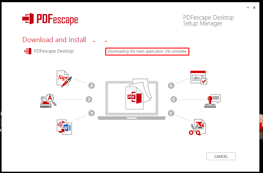 PDFescape Desktop is installing the core modules