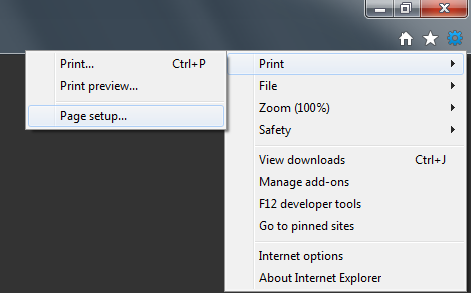 How to change and remove printer header and footer text in Internet Explorer 9, 10, and 11